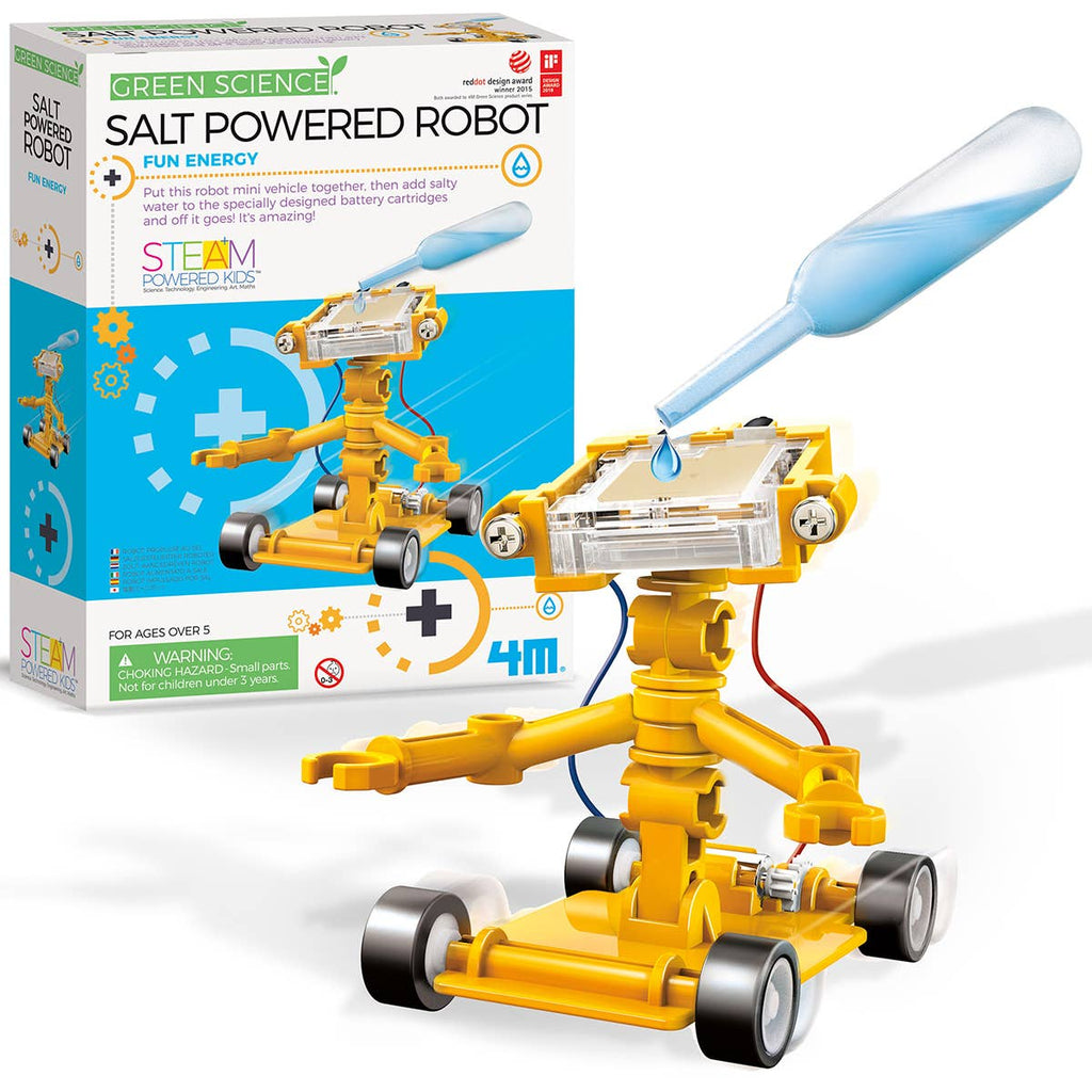 Green Science Salt-Powered Robot STEM Kit – Educational Science Toy for Kids Ages 8+, Cool Gift for Boys & Girls