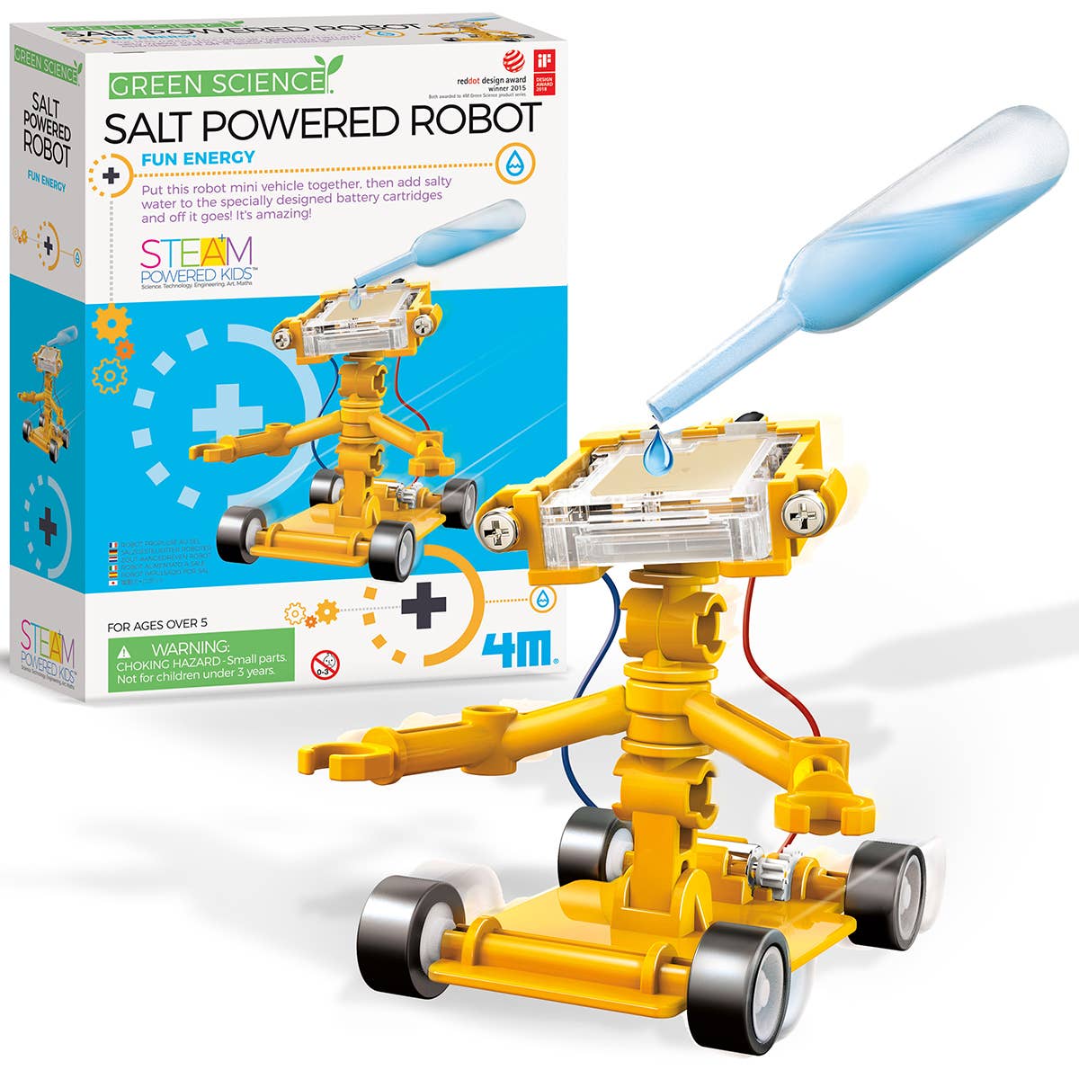 Green Science Salt-Powered Robot STEM Kit – Educational Science Toy for Kids Ages 8+, Cool Gift for Boys & Girls