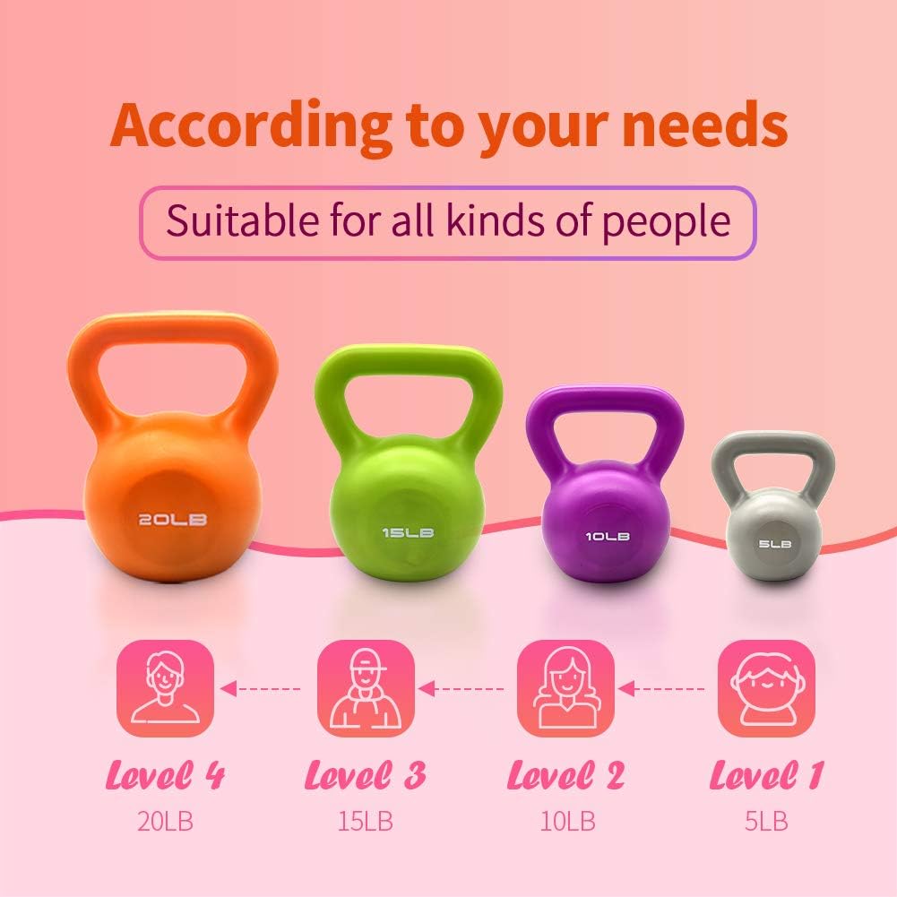 20lbs Kettlebell Set, Strength Training Kettlebells Weight Set For Women