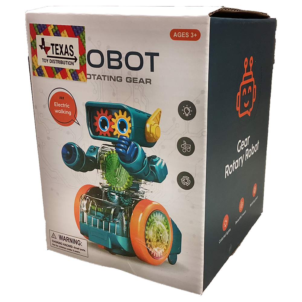 Robot Rotating Gear Electronic Light-Up STEM Toy for Kids Ages 4-8 – Fun Birthday Gift for Boys & Girls (2 Designs)