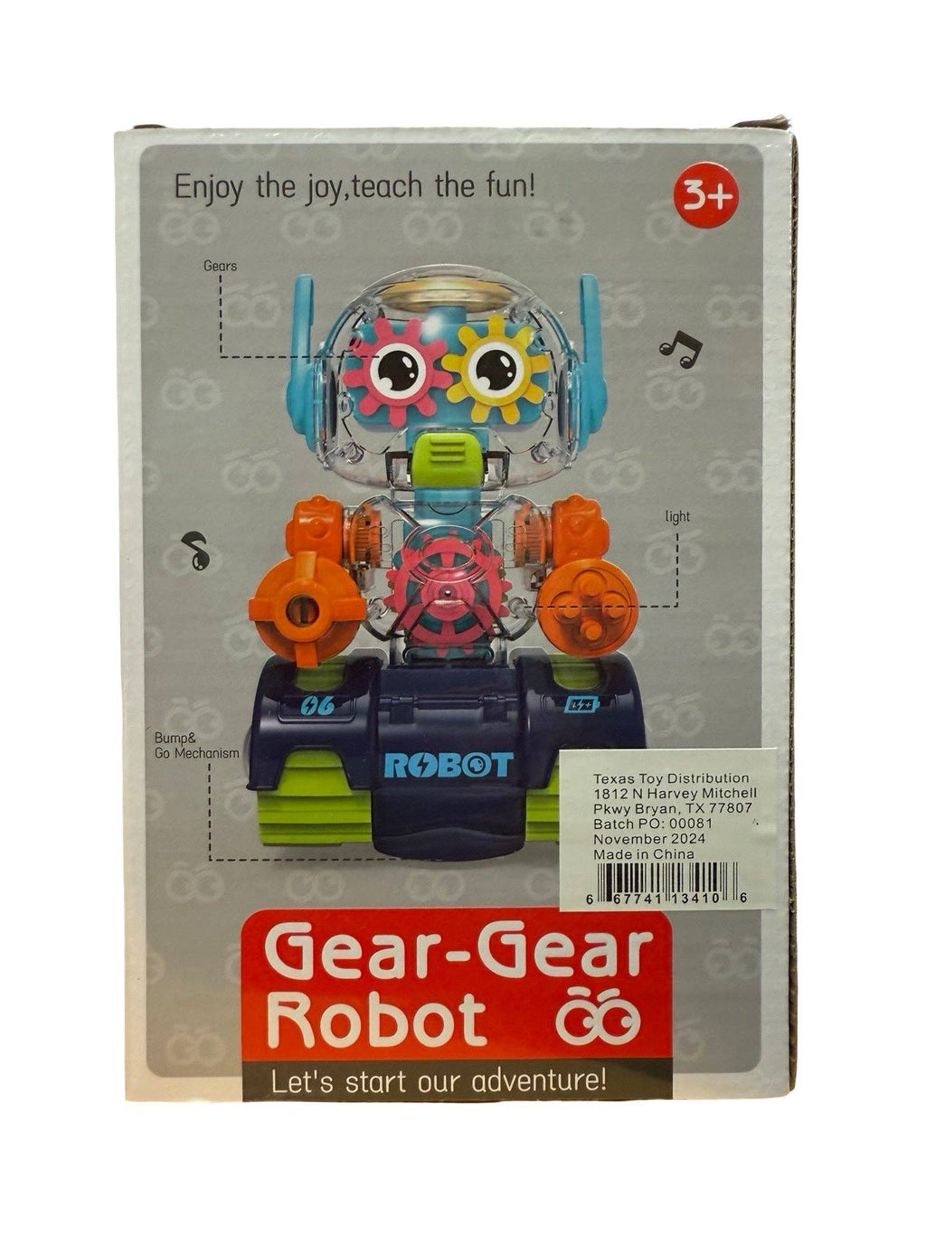 Robot Rotating Gear Electronic Light-Up STEM Toy for Kids Ages 4-8 – Fun Birthday Gift for Boys & Girls (2 Designs)