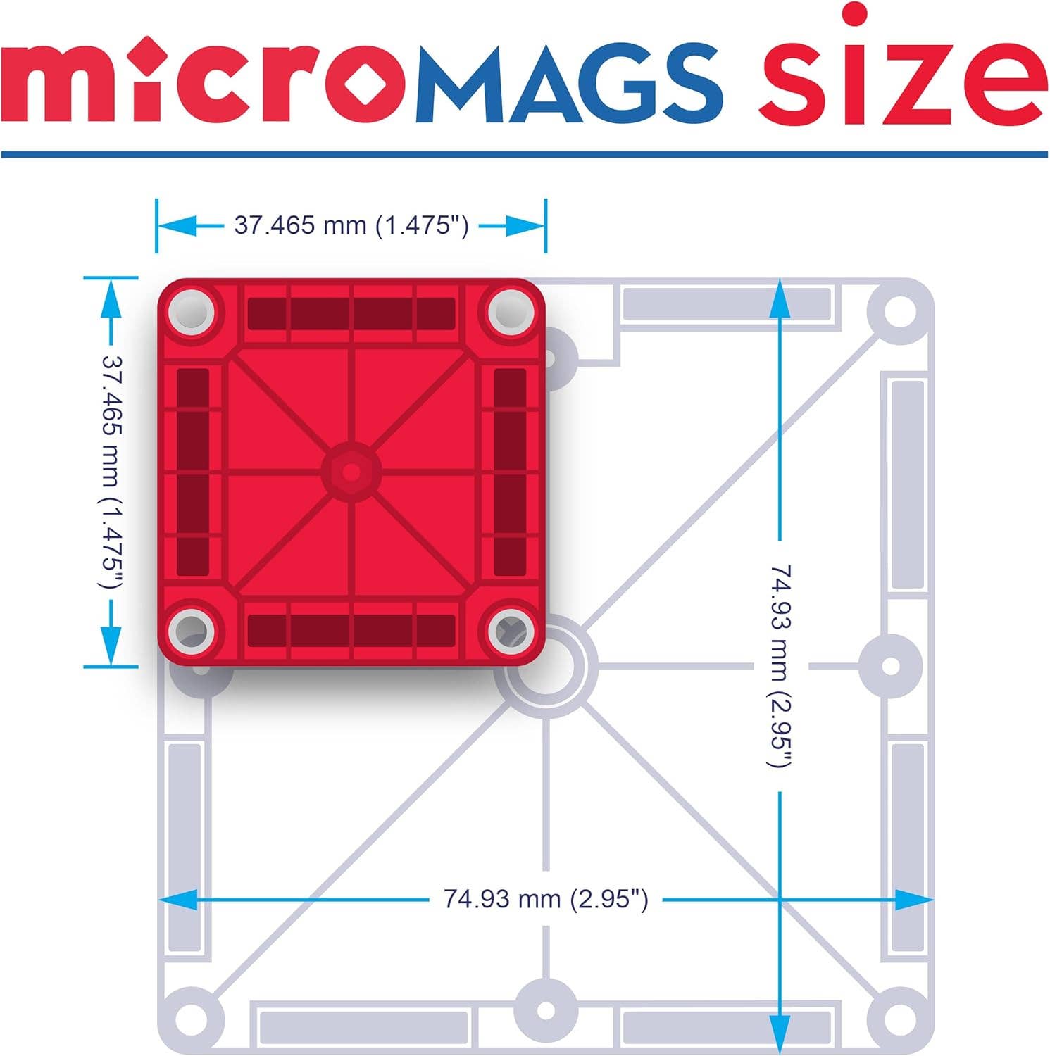 Magna-Tiles MicroMAGS 26-Piece Travel Set – Magnetic Building STEM Toy for Kids Ages 3-7, Gift for Boys & Girls