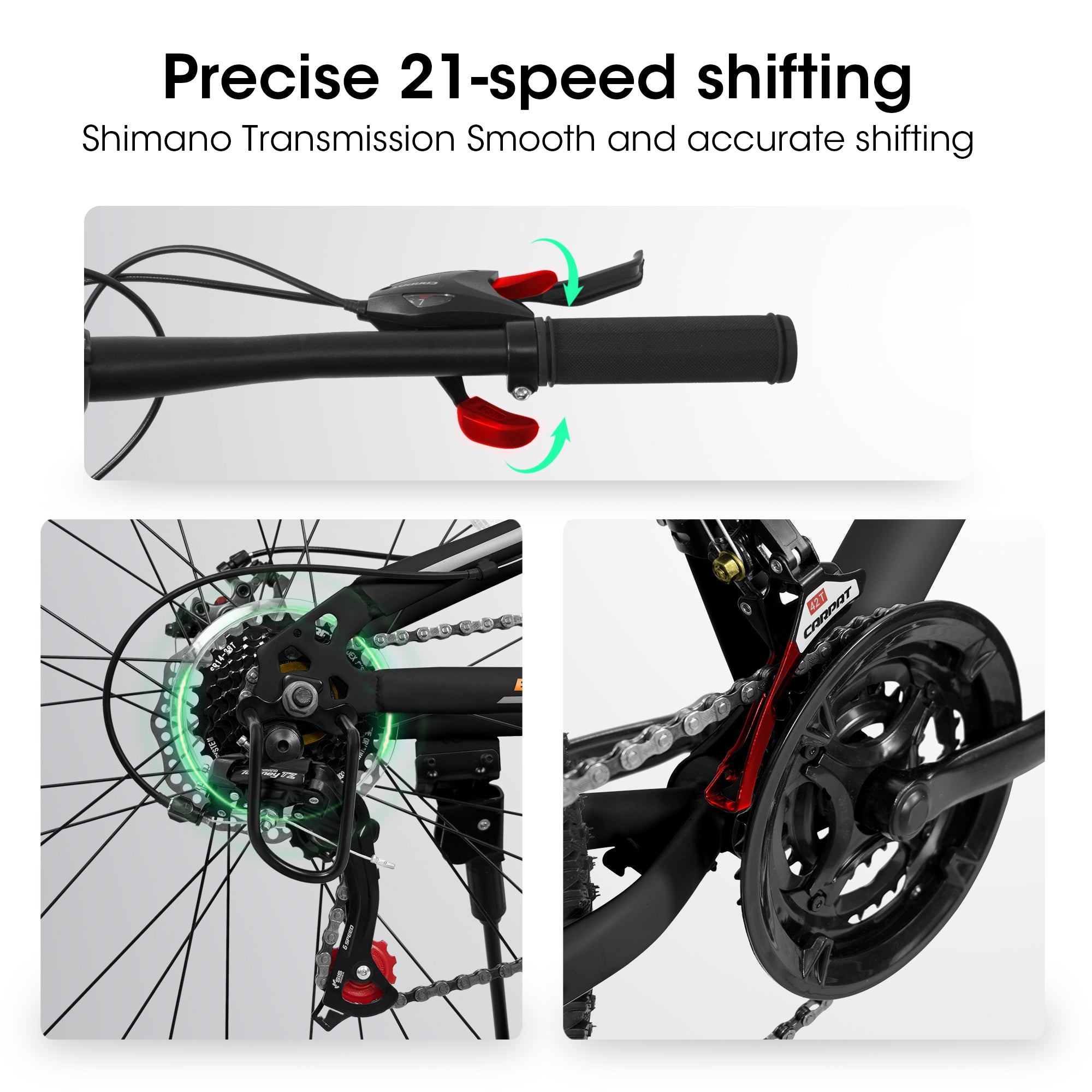 A26207 26 Inch Steel Frame Shock Fork Plus Shock Absorber 21-speed Unisex Mountain Bike