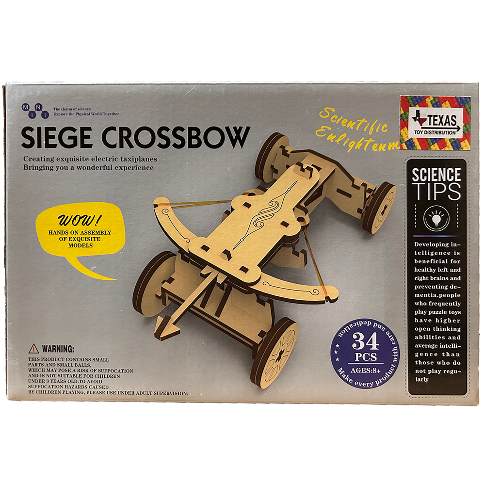 Wooden STEM Kit Siege Crossbow DIY Model (34 pcs)
