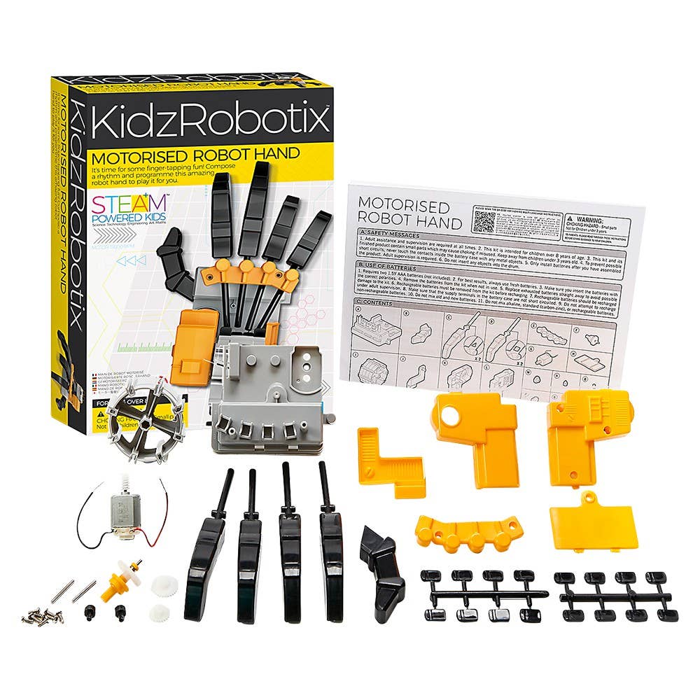 KidzRobotix Motorized Robot Hand STEM Building Kit – Educational Science Toy for Kids Ages 8+, Gift for Boys & Girls