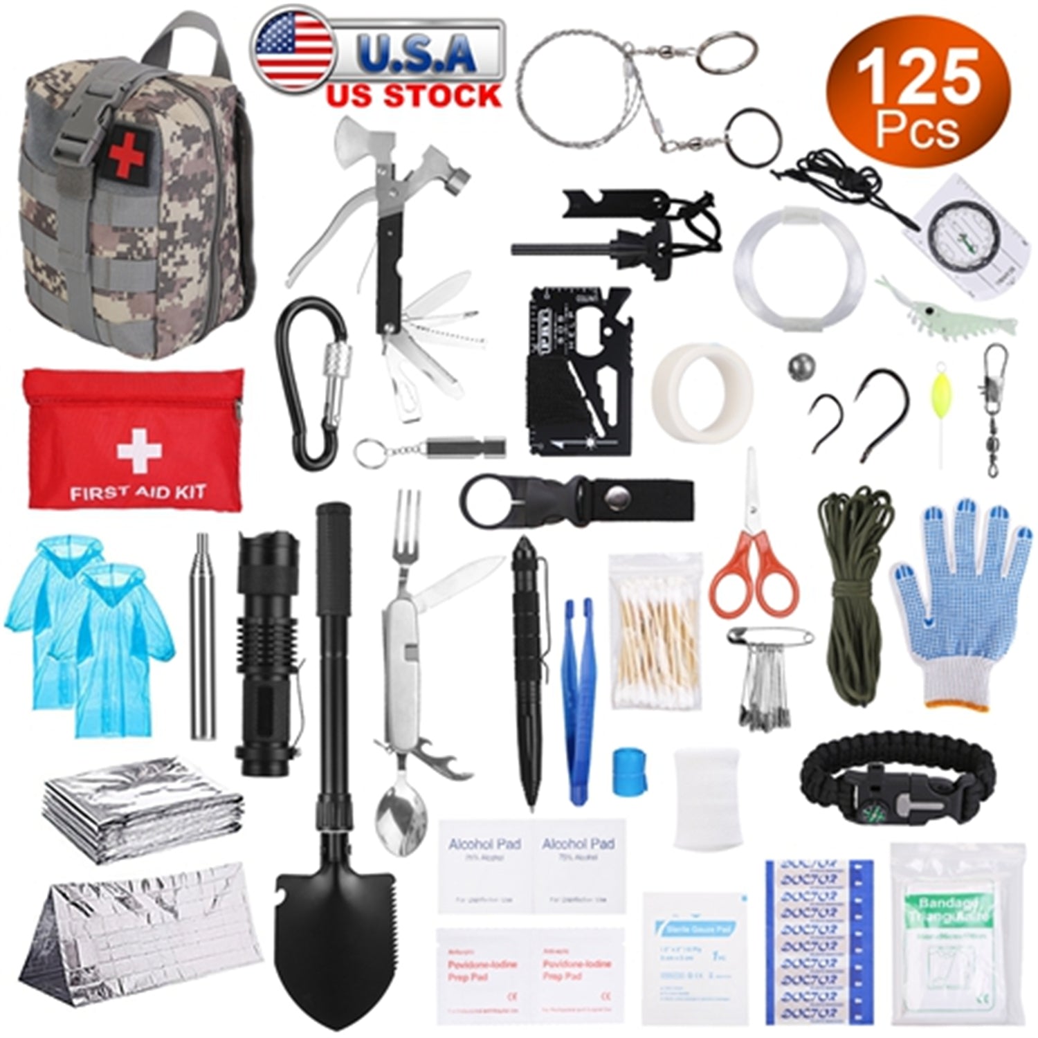 125 In 1 Survival Kit, Professional Survival Equipment, Equipment, Tools, First Aid Supplies, For SOS Emergency - Not Shipped On Weekends