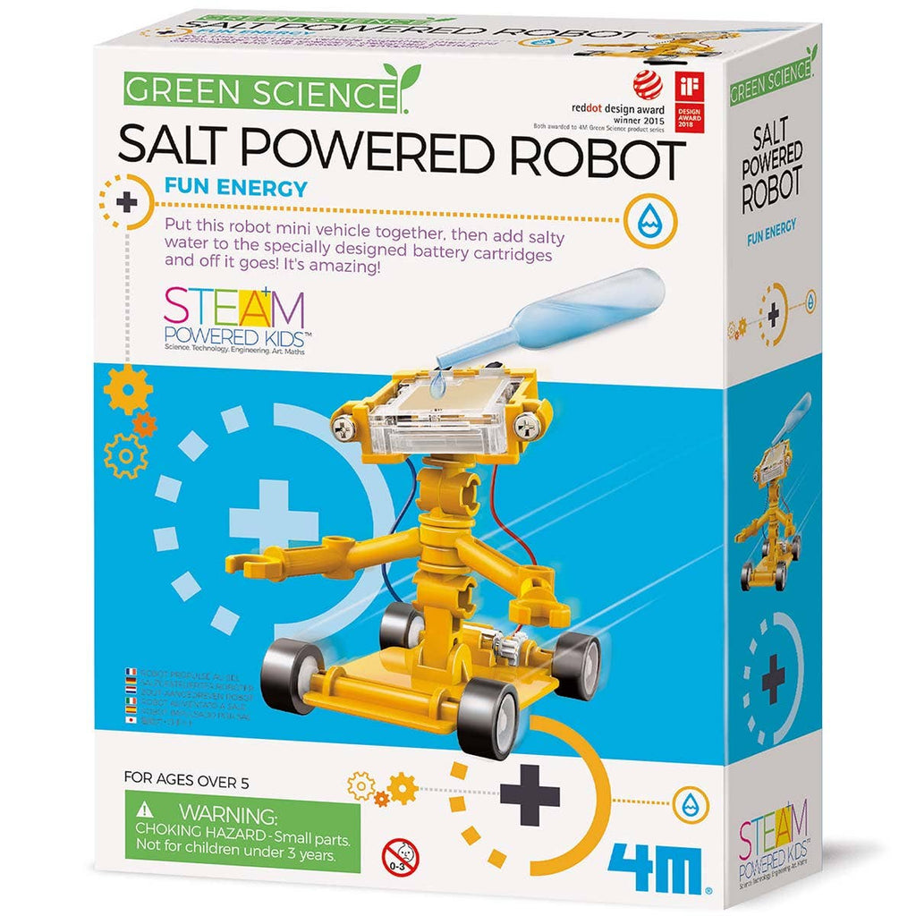 Green Science Salt-Powered Robot STEM Kit – Educational Science Toy for Kids Ages 8+, Cool Gift for Boys & Girls