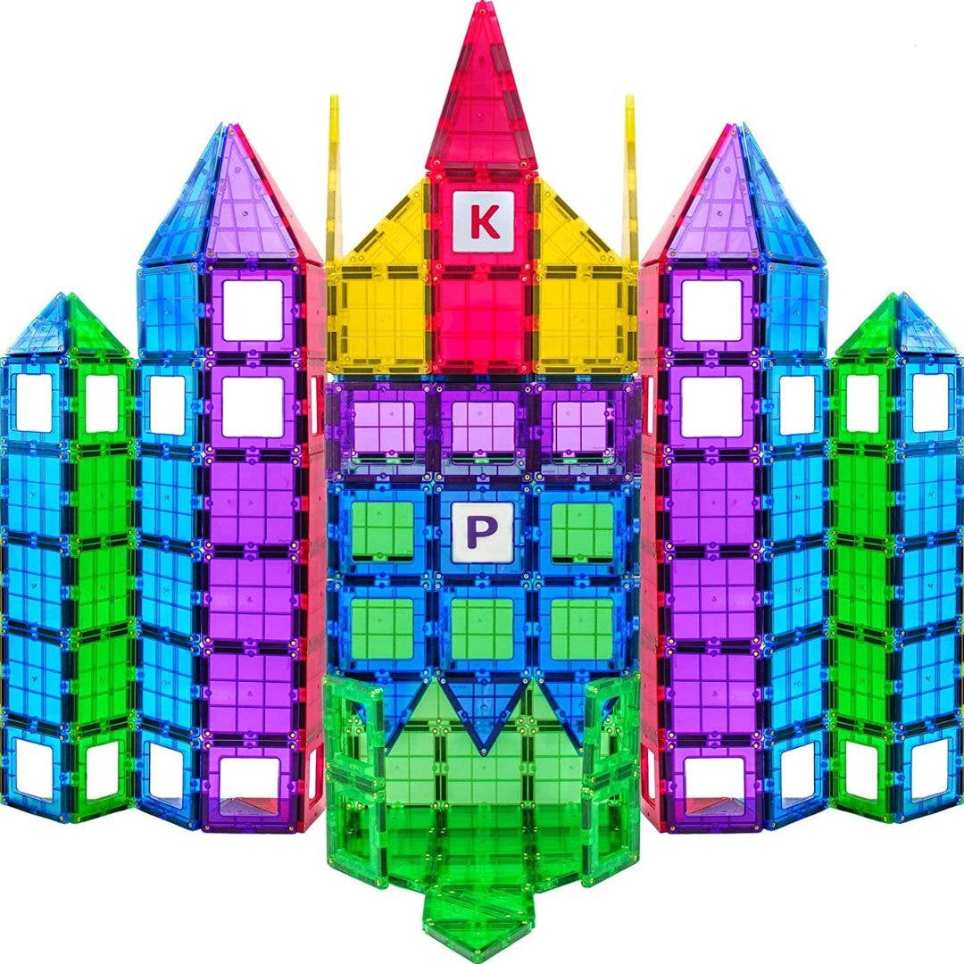 Magnetic Tiles Building Blocks 113-Piece STEM Set – Magnetic Construction Toy for Kids Ages 3-8, Gift for Boys & Girls