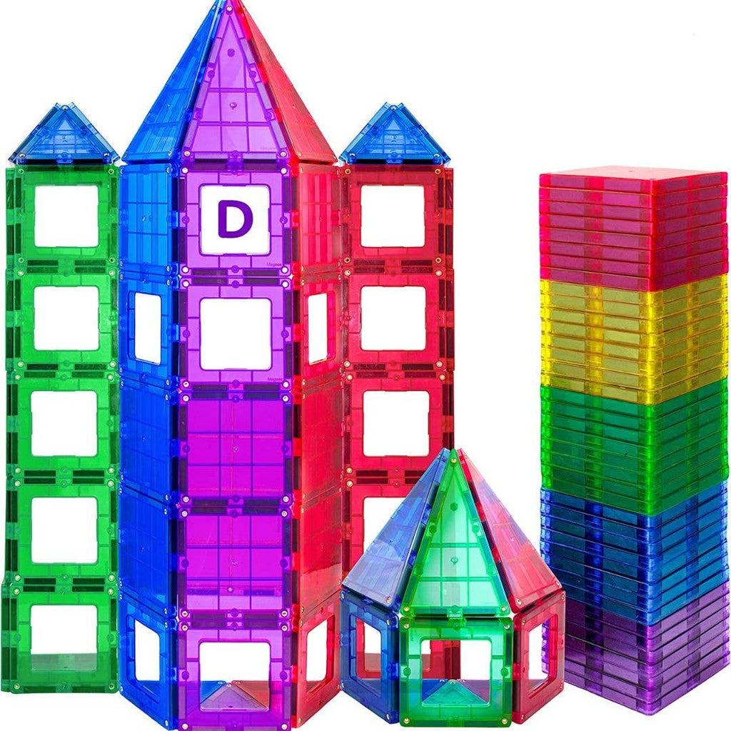 Magnetic Tiles Building Blocks 113-Piece STEM Set – Magnetic Construction Toy for Kids Ages 3-8, Gift for Boys & Girls