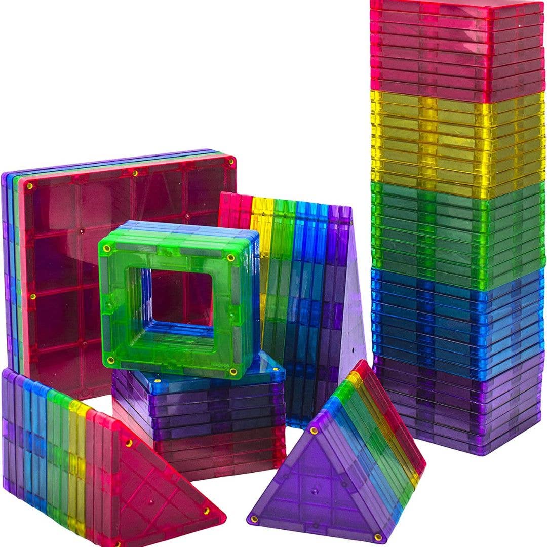 Magnetic Tiles Building Blocks 113-Piece STEM Set – Magnetic Construction Toy for Kids Ages 3-8, Gift for Boys & Girls