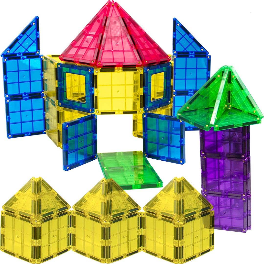 Magnetic Tiles Building Blocks 113-Piece STEM Set – Magnetic Construction Toy for Kids Ages 3-8, Gift for Boys & Girls